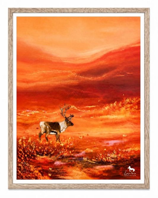 Huvudbild Poster Ren på höstfjäll 21x30 cm