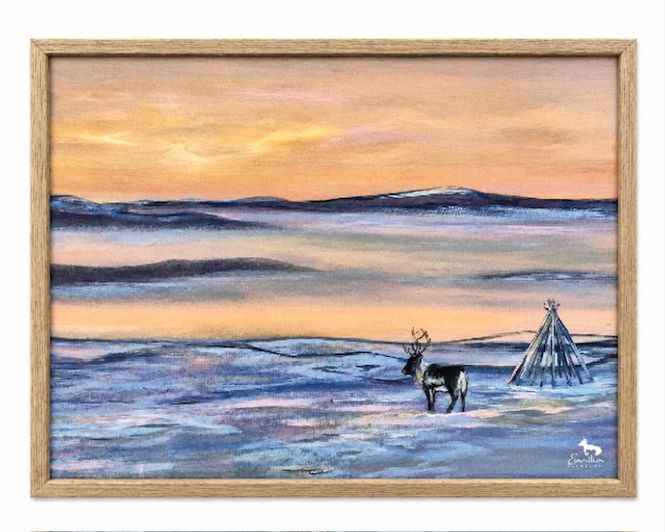 Huvudbild Poster Ren  i vinterlandskap 30x40 cm